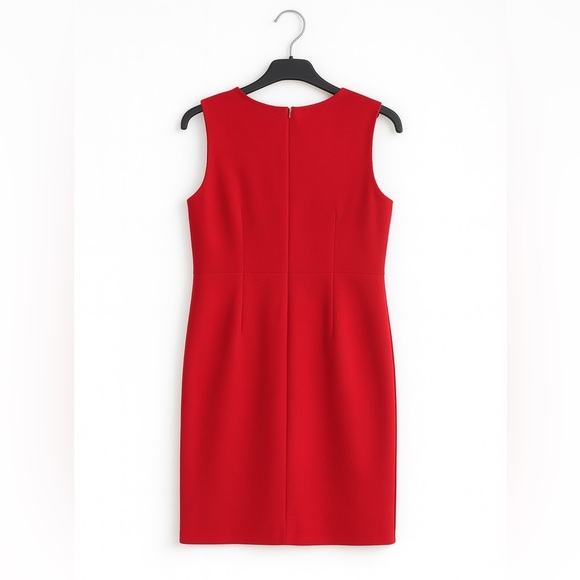 Land’s End Red Sheath Dress | Size 14 | Jeweled Sleeveless Classic & Flattering - Picture 3 of 5